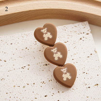 1PCS Fashionable Heart Girls Hair Clips Sweet Tulip Flower Cartoon Bear Baby Hairpins Cute Beautiful Geometry Hair Accessories