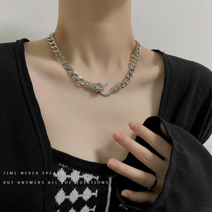 High Quality Clavicle Blade Statement Women Gold Silver Color Stainless Steel 50+5cm Snake Choker Necklace Chains