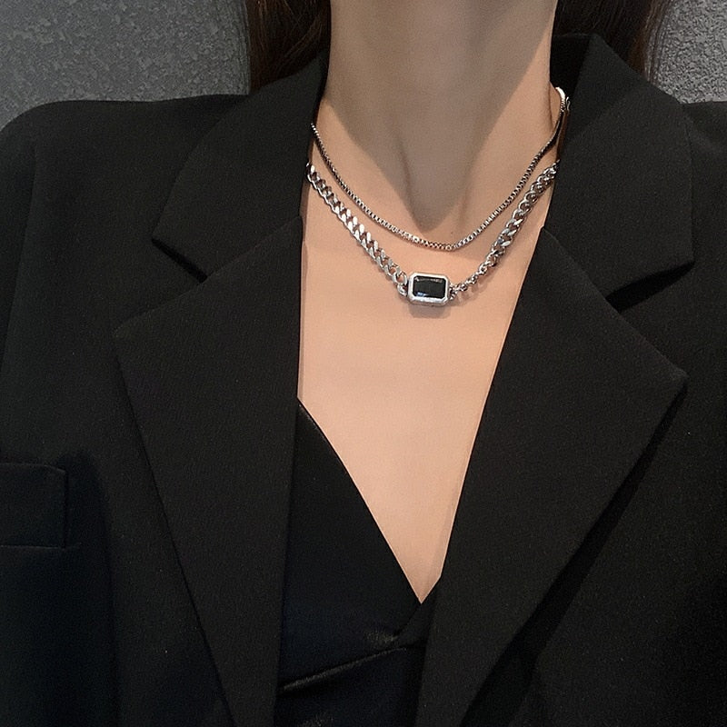 Fashion Asymmetric Lock Necklace for Women Twist Gold Silver Color Chunky Thick Lock Choker Chain Necklaces Party Jewelry