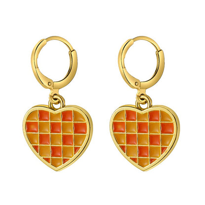 17KM Trendy Geometric Checkerboard Ball Shape Earrings For Women Fashion Colorful Lattice Drop Earrings  Trend Jewelry