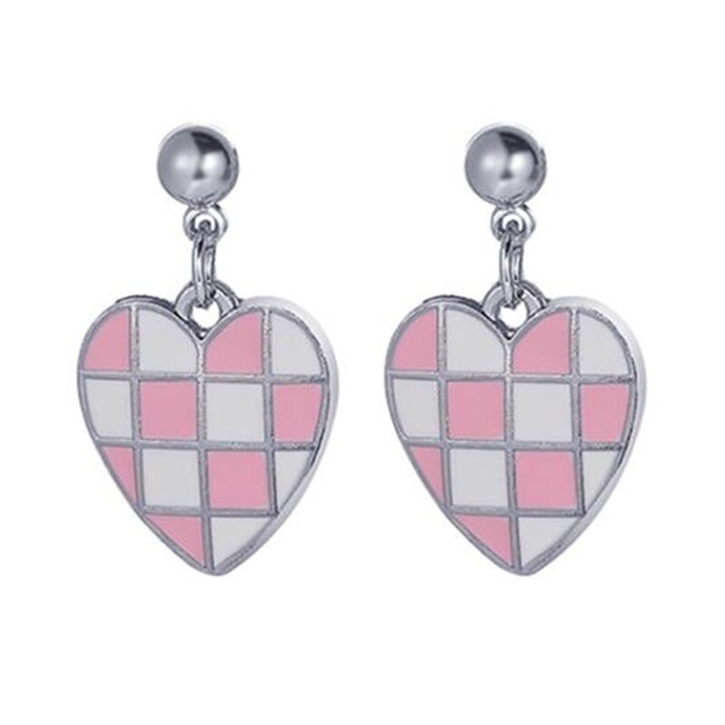 17KM Trendy Geometric Checkerboard Ball Shape Earrings For Women Fashion Colorful Lattice Drop Earrings  Trend Jewelry