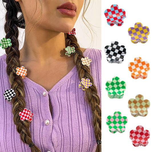 Y2K Jewelry Candy Color Plaid Hairpin for Women Fashion Harajuku Cute Vintage Hair Accessories Accessories 90s Aesthetic Gift