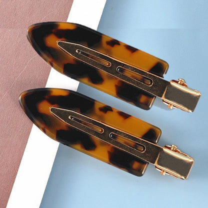 2PCS Acetate Hair Clips Vintage Leopard No Bend Hairpins for Women Girls Sweet Barrettes Makeup Tools Hair Accessories Gift