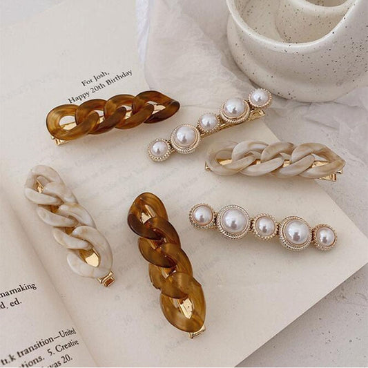 Chain Hairpins Gold Color Long Barrettes Hair Clips for Women Girls Korean Fashion Hairpin Hair Accessories