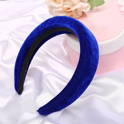 17KM Vintage Valvet Padded Headband for Women Girls Solid Wide Thick Hair Hoop Cotton Hairband Bezel Head  Hair Accessories