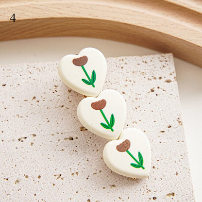 1PCS Fashionable Heart Girls Hair Clips Sweet Tulip Flower Cartoon Bear Baby Hairpins Cute Beautiful Geometry Hair Accessories