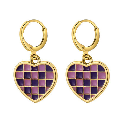 17KM Trendy Geometric Checkerboard Ball Shape Earrings For Women Fashion Colorful Lattice Drop Earrings  Trend Jewelry