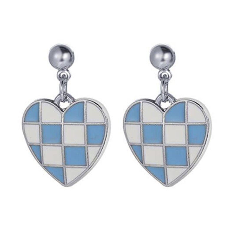 17KM Trendy Geometric Checkerboard Ball Shape Earrings For Women Fashion Colorful Lattice Drop Earrings  Trend Jewelry