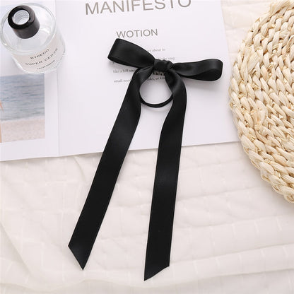 17KM Vintage Black Velvet Bow Elastic Hair Bands For Women Girls Hair Ribbon Scrunchies Hair Tie Headwear Hair Accessories