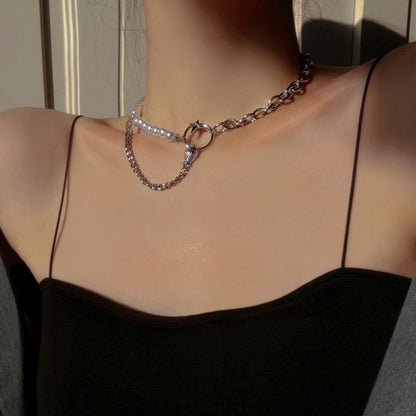 Fashion Asymmetric Lock Necklace for Women Twist Gold Silver Color Chunky Thick Lock Choker Chain Necklaces Party Jewelry