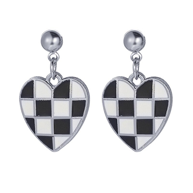 17KM Trendy Geometric Checkerboard Ball Shape Earrings For Women Fashion Colorful Lattice Drop Earrings  Trend Jewelry