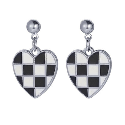 17KM Trendy Geometric Checkerboard Ball Shape Earrings For Women Fashion Colorful Lattice Drop Earrings  Trend Jewelry