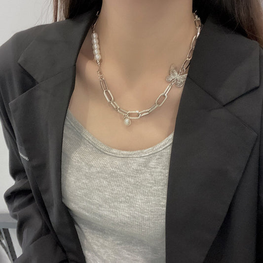 Fashion Asymmetric Lock Necklace for Women Twist Gold Silver Color Chunky Thick Lock Choker Chain Necklaces Party Jewelry