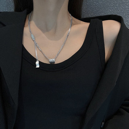 Fashion Asymmetric Lock Necklace for Women Twist Gold Silver Color Chunky Thick Lock Choker Chain Necklaces Party Jewelry