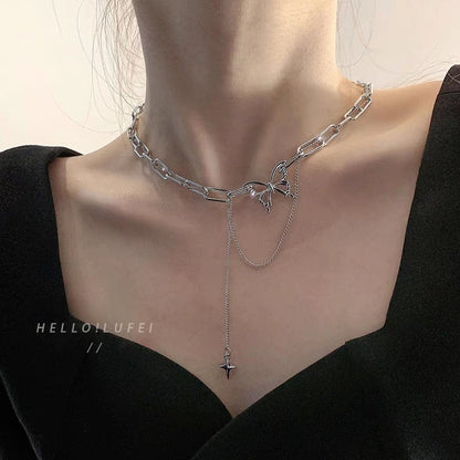 Fashion Asymmetric Lock Necklace for Women Twist Gold Silver Color Chunky Thick Lock Choker Chain Necklaces Party Jewelry