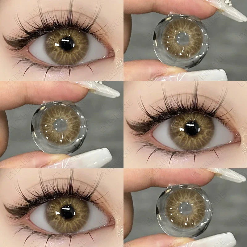 1 Pair New Natural Colored Contact Lenses for Eyes Blue Lenses Green Eye Lenses Brown Lenses Yearl Gray Contact Lenses