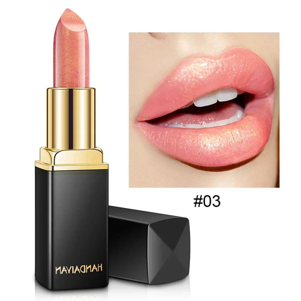 Handaiyan Waterproof Nude Glitter Lipstick Makeup Long Lasting Velvet Red Mermaid Sexy Shimmer Matte Lip Stick Cosmetic Beauty