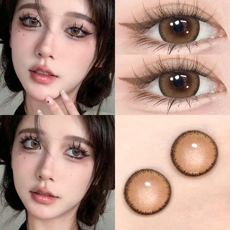 1 Pair New Brown Color Contact Lenses For Eyes Myopia Natural Pupils Cosmetic Soft High Quality Lenses