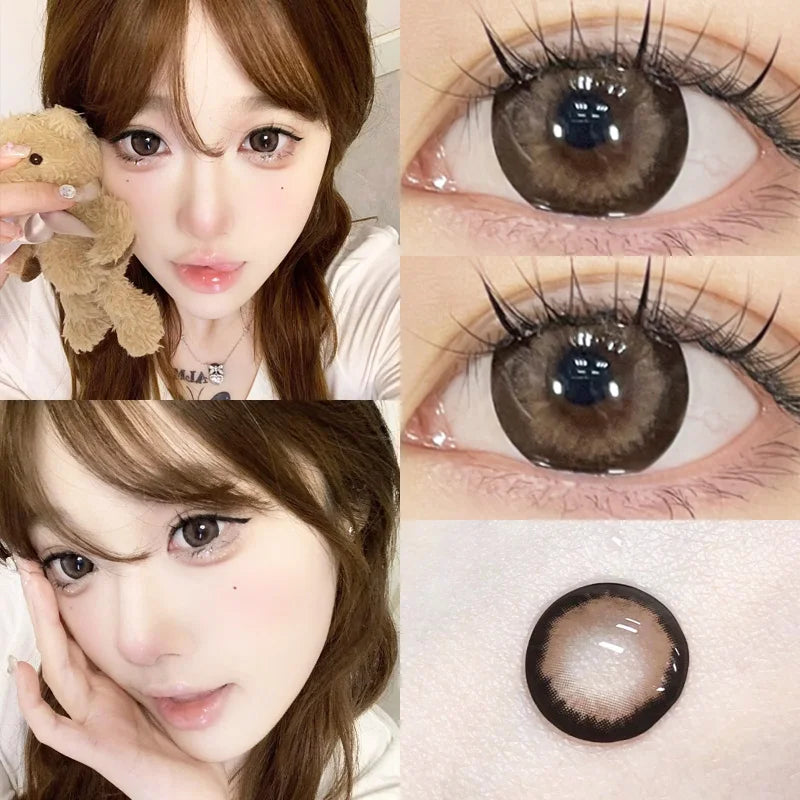 1 Pair New Brown Color Contact Lenses For Eyes Myopia Natural Pupils Cosmetic Soft High Quality Lenses