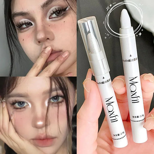 ijili  -  1pc Shimmering Highlight Stick, Glitter White Eyeshadow Pencil for Bright Eyes, Dazzling Effect Makeup Highlighter Pencil