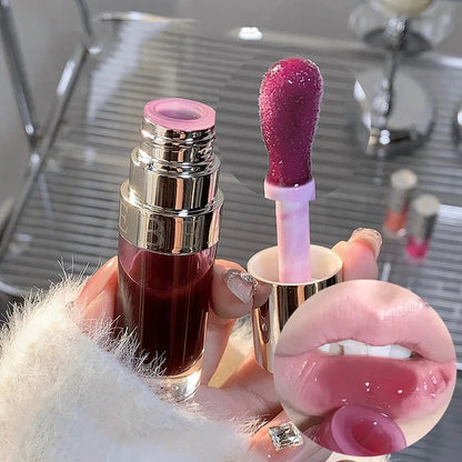 ijili  -  Crystal Glass Jelly Lip Oil Mirror High Gloss Lip Gloss Plumper Moisturizing Lip Tint Cherry Red Colored Lipstick Korean Makeup