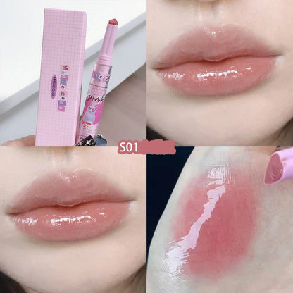 Heart-shaped Glitter Mirror Lipstick Makeup Water Light Jelly Solid Lip Gloss Non-stick Cup Moisturizing Lip Tint Lips Cosmetics