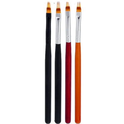 4PCS Phototherapy 3D Nails Gradient Brush Pen Acrylic UV Gel Extension Builder Coating Painting Brushes DIY Manicure Salon Tools