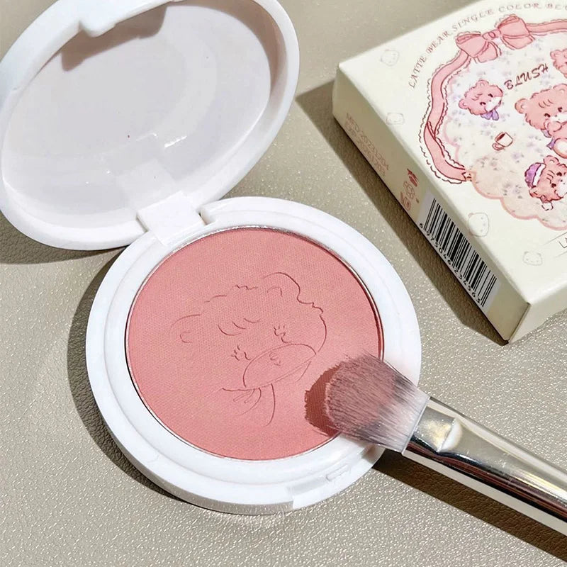 ijili  -  Cute Powder Blusher Natural Matte Brightening Rouge Peach Pink Blusher Face Cheek Tint Blush Contour Makeup Palette Cosmetics