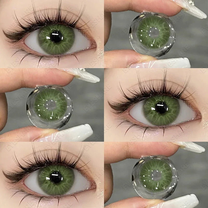 1 Pair New Natural Colored Contact Lenses for Eyes Blue Lenses Green Eye Lenses Brown Lenses Yearl Gray Contact Lenses