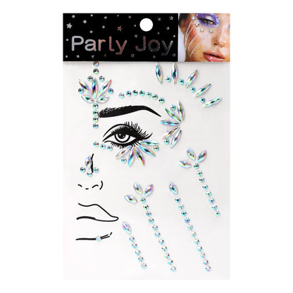 ijili  -  3D Temporary Tattoo Face Jewelry Gems Rhinestone Decoration Party Makeup Body Shining Festival Flash Tattoos Body Art Stickers