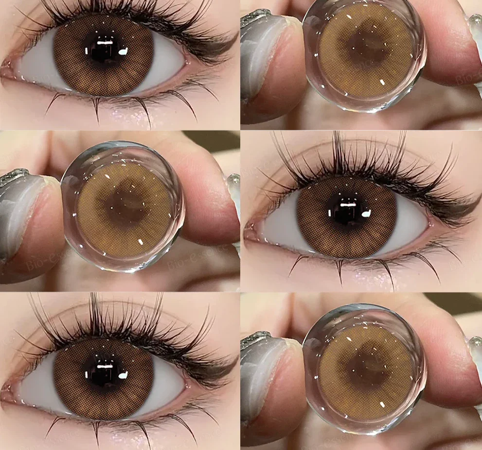 1 Pair New Colored Contact Lens  for Eyes Brown Contacts Lenses Fashion Blue Eyes Lenses Yearly Korean Gray Contacts