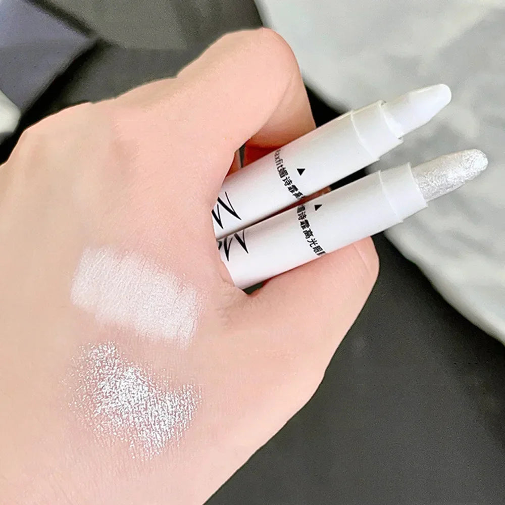 ijili  -  1pc Shimmering Highlight Stick, Glitter White Eyeshadow Pencil for Bright Eyes, Dazzling Effect Makeup Highlighter Pencil