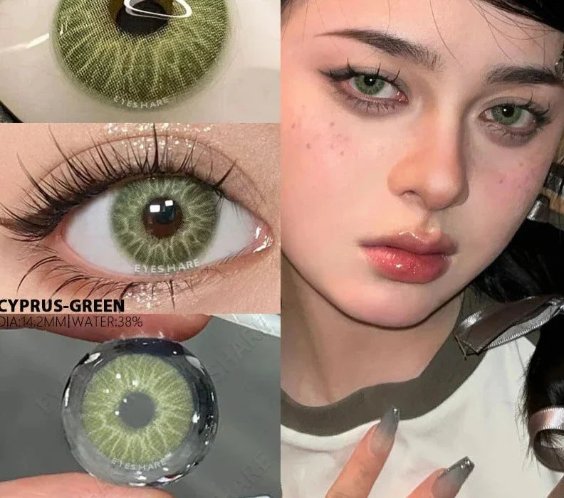 1 Pair New Natural Colored Contact Lenses for Eyes Blue Lenses Green Eye Lenses Brown Lenses Yearl Gray Contact Lenses