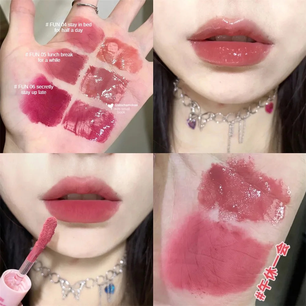 1pc Double Ended Waterproof Lip Gloss Matte Velvet Lip Gloss Long Lasting Lip Gloss Sexy Red Liquid Lipstick Makeup