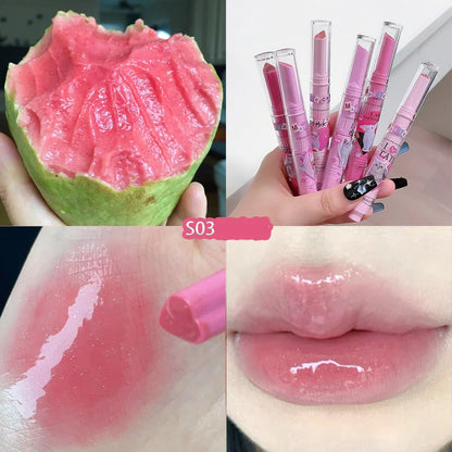 Heart-shaped Glitter Mirror Lipstick Makeup Water Light Jelly Solid Lip Gloss Non-stick Cup Moisturizing Lip Tint Lips Cosmetics