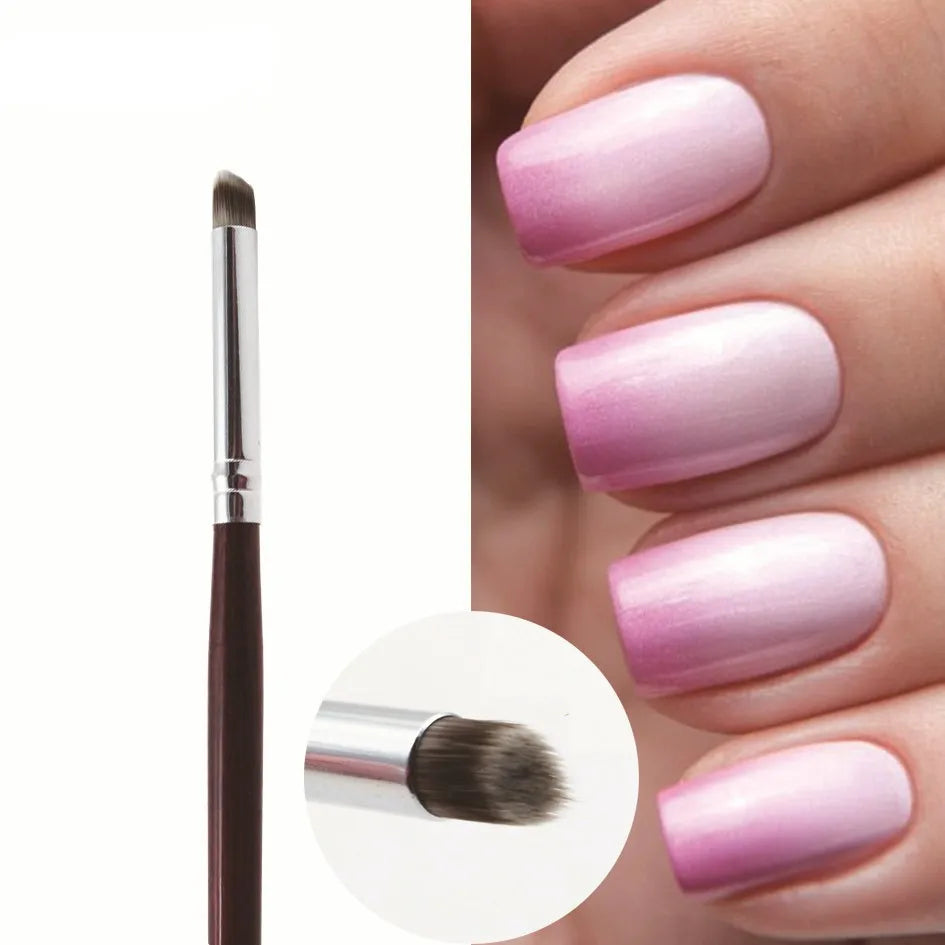 1PC Smudge Nail Art Brush Gradient Blooming Drawing Line Oblique Angle Pen Gel Polish Printing Tips Nail Brushes Manicure Tools