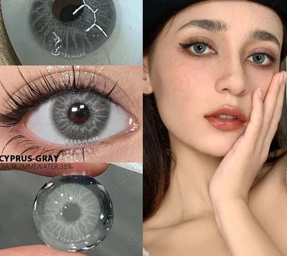 1 Pair New Natural Colored Contact Lenses for Eyes Blue Lenses Green Eye Lenses Brown Lenses Yearl Gray Contact Lenses