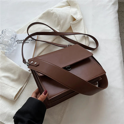 ijili Burminsa Double Layers Underarm Shoulder Bags For Women Trend Designer Square Flap Crossbody Bag PU Leather Ladies Handbags