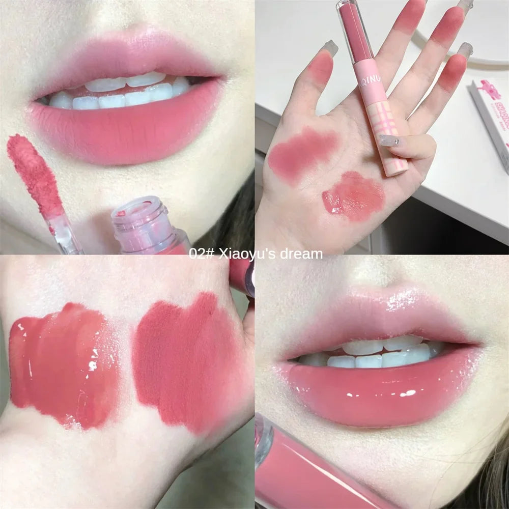 1pc Double Ended Waterproof Lip Gloss Matte Velvet Lip Gloss Long Lasting Lip Gloss Sexy Red Liquid Lipstick Makeup