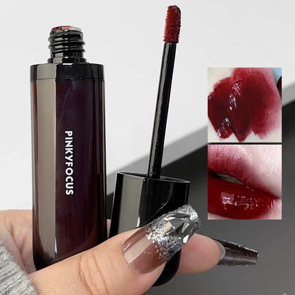 ijili  -  6Color Mirror Lip Gloss Lasting Moisturizing Water Glass Lip Glaze Transparent Tea Red Color Juicy Lip Tint Lips Makeup Cosmetic