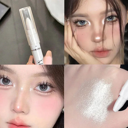 ijili  -  1pc Shimmering Highlight Stick, Glitter White Eyeshadow Pencil for Bright Eyes, Dazzling Effect Makeup Highlighter Pencil