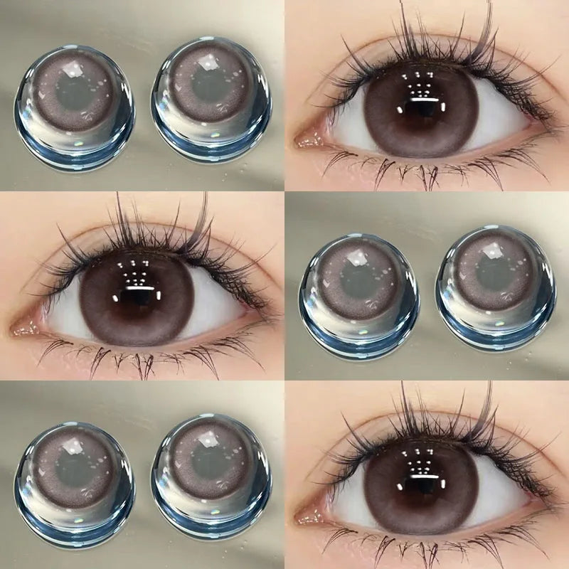 1 Pair Colorcon Korean Lenses Blue Eye LensesColored Contact Lenses with Degree Myopia Lenses Colored Cosmetics New