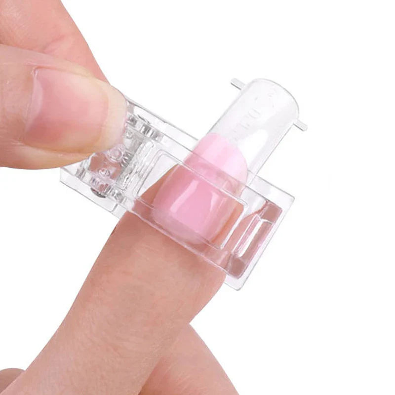 10PC Transparent Nail Art Clips Gel Polish Fixed Extension Fingernail Building Tips Plastic Clamps Manicure Tools Nail Clip