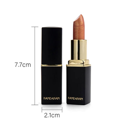 Handaiyan Waterproof Nude Glitter Lipstick Makeup Long Lasting Velvet Red Mermaid Sexy Shimmer Matte Lip Stick Cosmetic Beauty