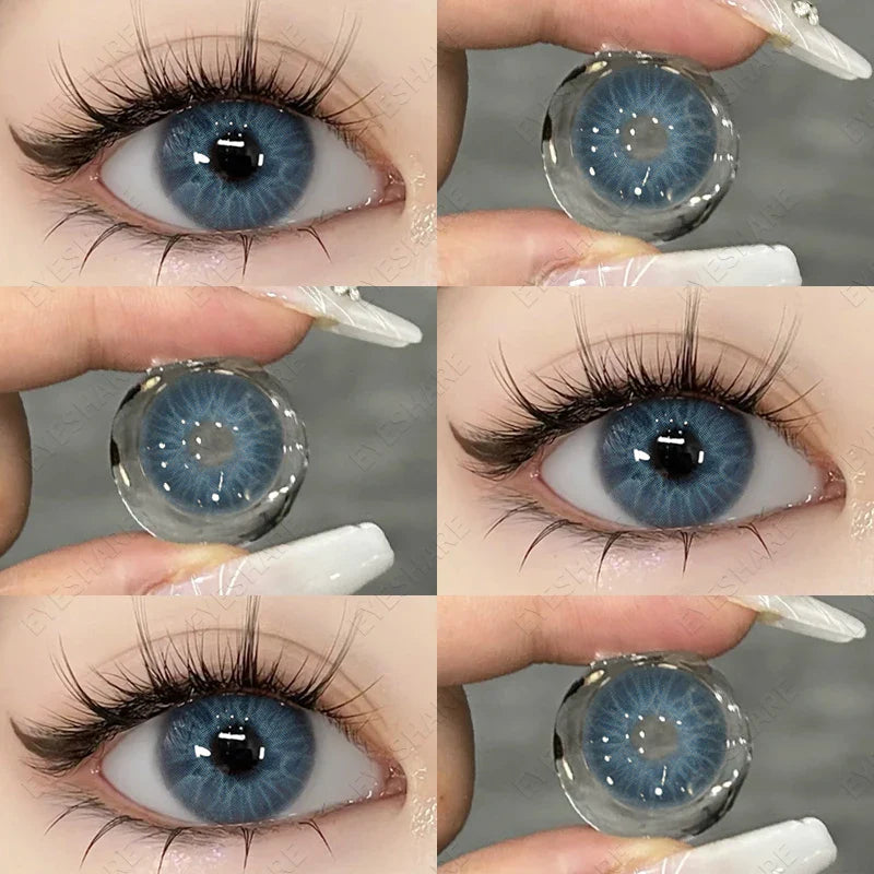 1 Pair New Natural Colored Contact Lenses for Eyes Blue Lenses Green Eye Lenses Brown Lenses Yearl Gray Contact Lenses