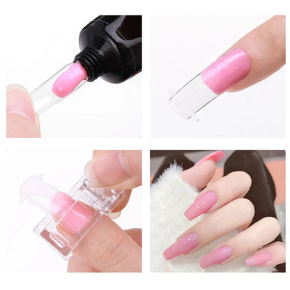 10PC Transparent Nail Art Clips Gel Polish Fixed Extension Fingernail Building Tips Plastic Clamps Manicure Tools Nail Clip