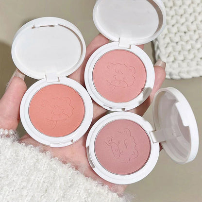 ijili  -  Cute Powder Blusher Natural Matte Brightening Rouge Peach Pink Blusher Face Cheek Tint Blush Contour Makeup Palette Cosmetics