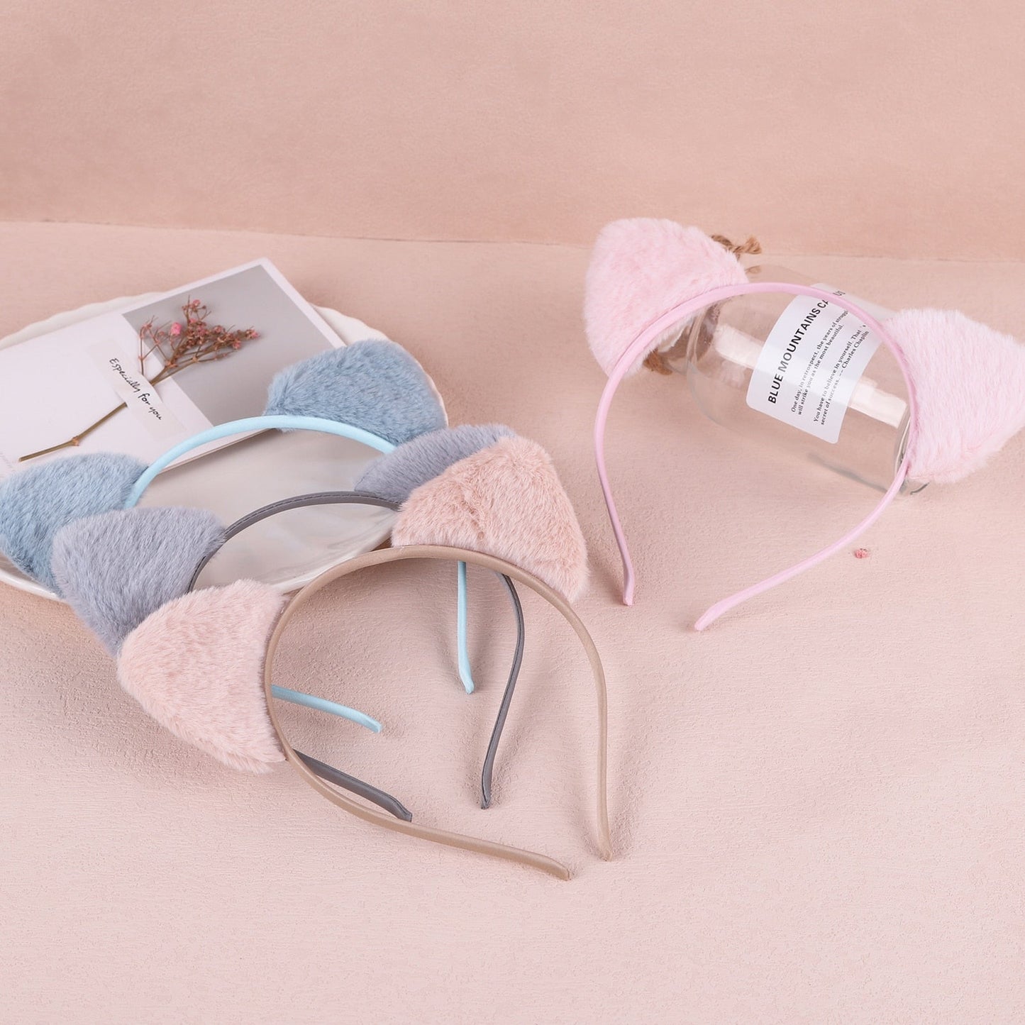 0.5cm Cute Plush Cat Ear Headband Headwear Candy Color Girls Hair Bands for Lovely Kids Headband Hair Accessories Wholesale