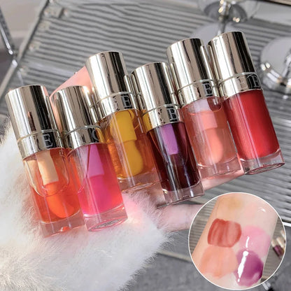 ijili  -  Crystal Glass Jelly Lip Oil Mirror High Gloss Lip Gloss Plumper Moisturizing Lip Tint Cherry Red Colored Lipstick Korean Makeup