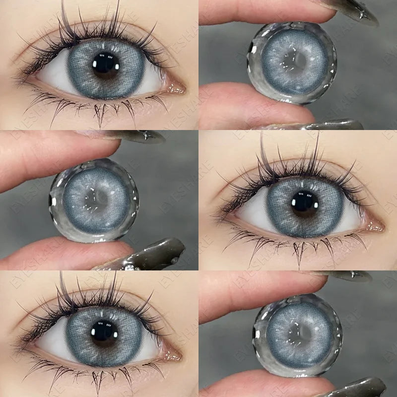 1 Pair New Natural Colored Contact Lenses for Eyes Blue Lenses Green Eye Lenses Brown Lenses Yearl Gray Contact Lenses